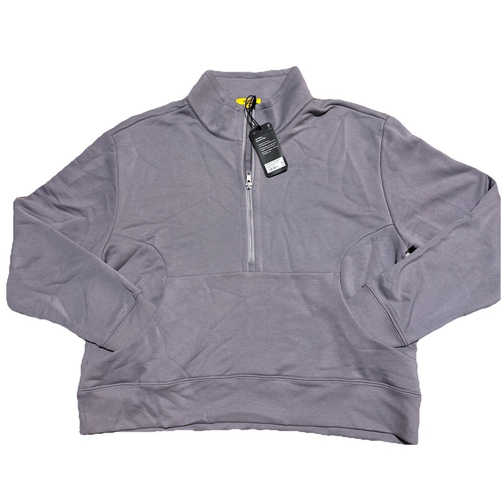 Allbirds Womens Anytime Half‎ Zip Sweatshirt Purple Mauve Organic Cotton XL